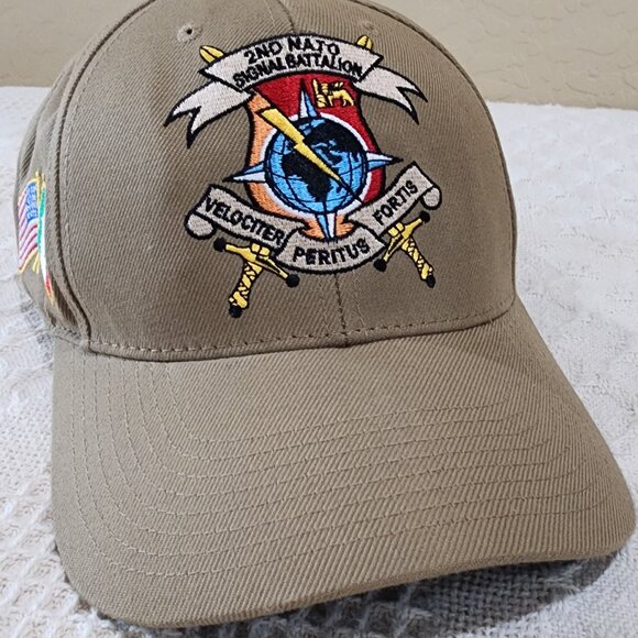 The Corps 2nd NATO Signal Battalion Logo Tan Beige Military Baseball Cap Hat - Picture 4 of 16